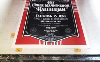 Zeefdruk poster van het Urker Mannenkoor!